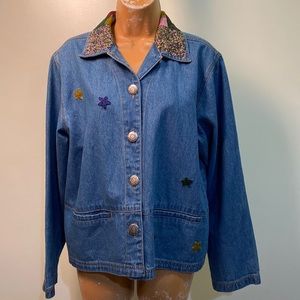 Vintage Chico’s Design Denim Jacket Size 1